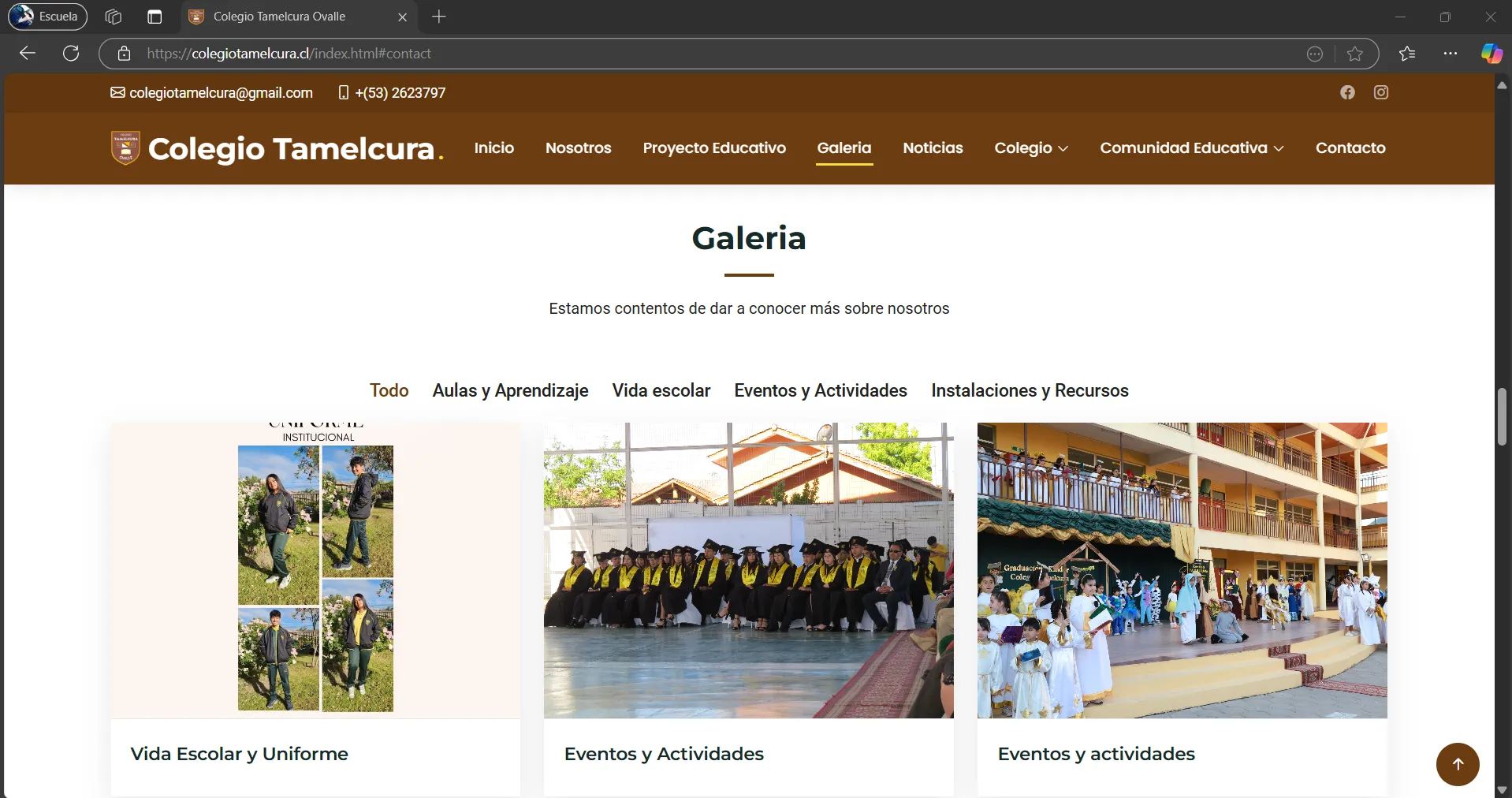 Captura 3 del proyecto Colegio Tamelcura