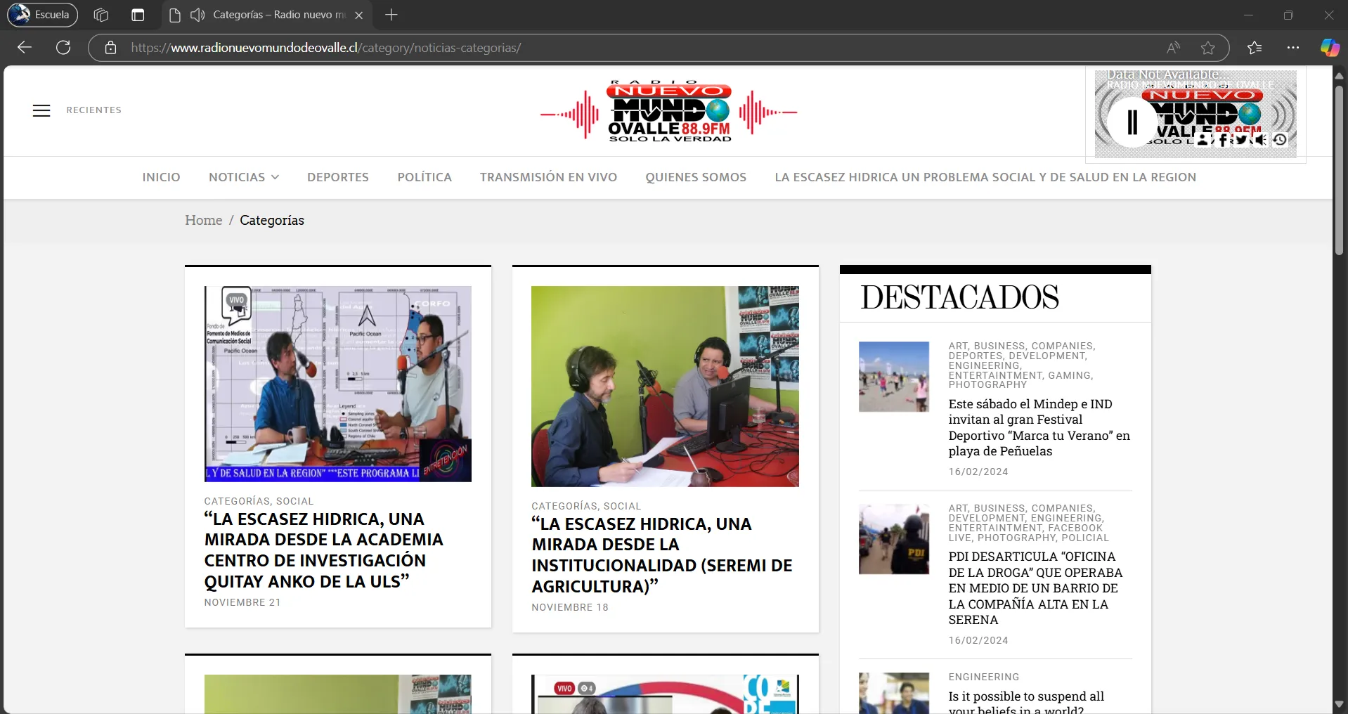 Captura 3 del proyecto Radio Nuevo Mundo