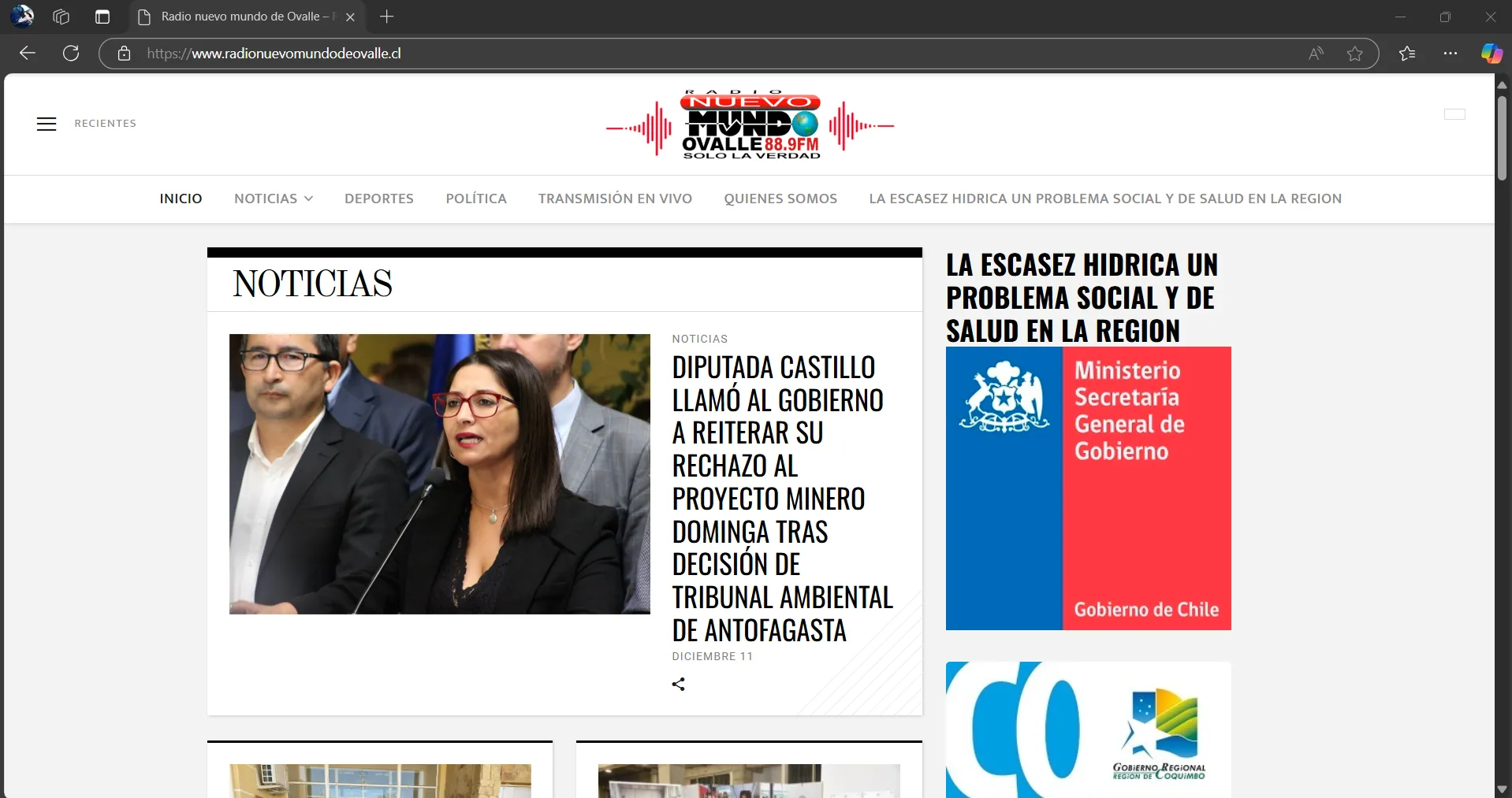 Captura 1 del proyecto Radio Nuevo Mundo